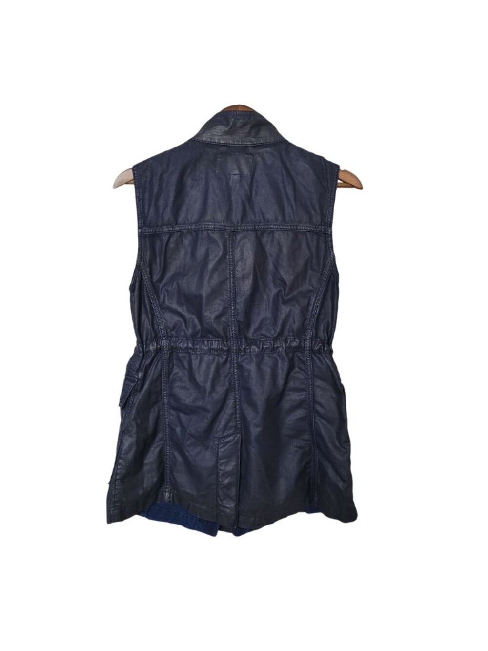 Banana Republic Utility Vest Womens Size S Blue Sleeveless Chain Detail - Picture 2 of 9